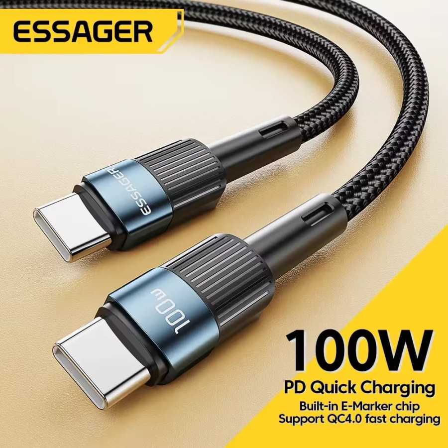 Кабель зарядный Essager USB Type-C на USB C, 100 Вт, 3 м 