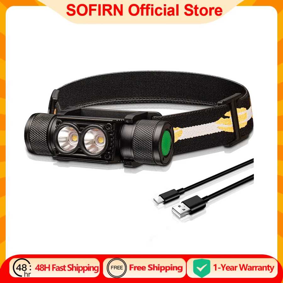 SOFIRN H25L 1200LM USB перезаряжаемый налобный фонарь с аккумулятором 18650 Двойной LH351D 90CRI 5000K головной фонарик кемпинг рыбалка факел Портативное освещение