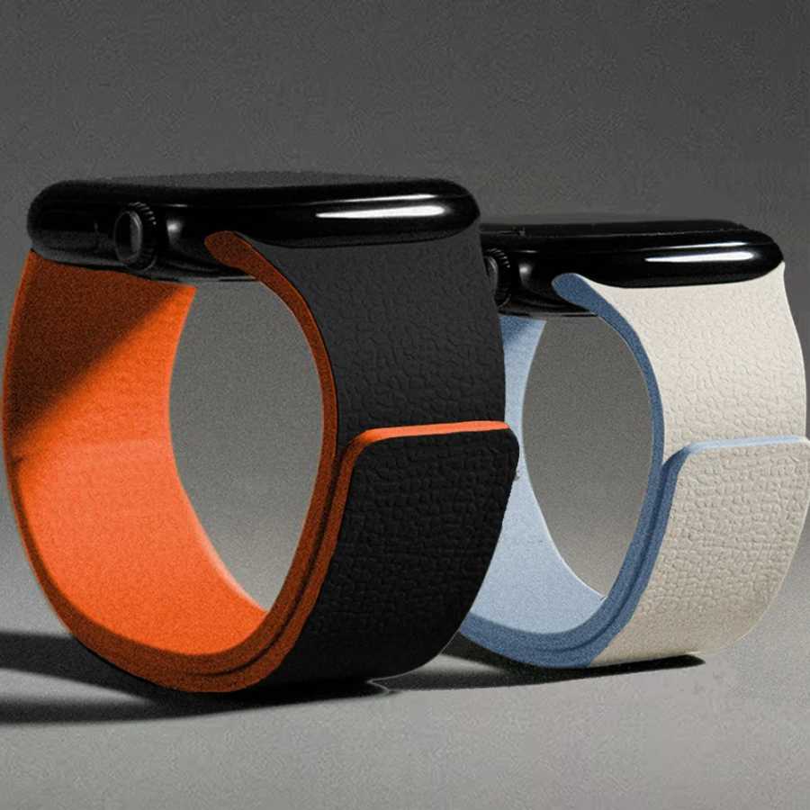 Фотография №1 товара Силиконовый магнитный ремешок для Apple Watch 44 мм, 40 мм,