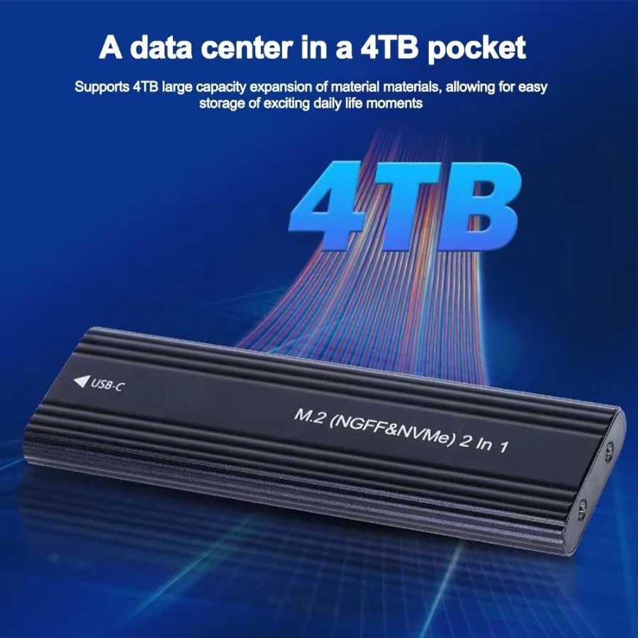 Фотография №3 товара Корпус M.2 NVME NGFF SATA Корпус M2 SSD с двумя