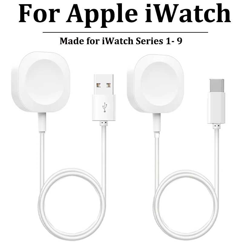 Новое магнитное беспроводное зарядное устройство для Apple Watch Series 9 8 7 6 5 4 SE Кабель для быстрой зарядки USB Type C для iWatch Series 6 3 5 3 2 1 Умная электроника
