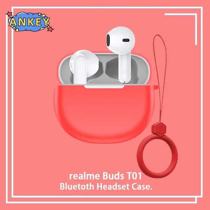 Чехол для Realme Buds T01, защитный чехол для наушников, кольцо против падения, мягкие силиконовые беспроводные Bluetooth-наушники для переноски Портативное аудио и видео