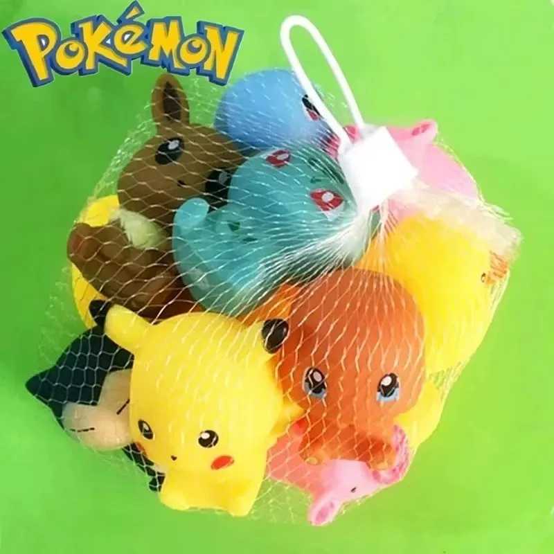 Pokemon 6 шт./компл. детские игрушки для ванной комнаты Пикачу Бульбазавр Чармандер Сквиртл Иви фигурка мягкий вокал детская кукла для ванной подарки Игровые фигурки и трансформеры