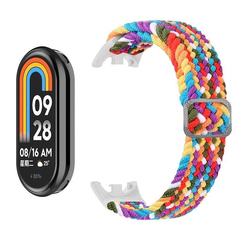 Ремешок для Mi Band 10 9 8, браслет, аксессуары для наручных часов, эластичный нейлоновый плетеный сменный ремень correa для Xiaomi Miband 9 NFC Аксессуары для часов