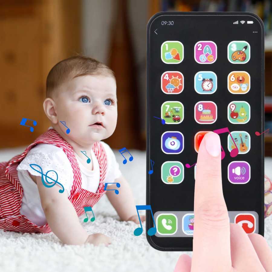 Фотография №2 товара Детский игрушечный телефон, детский обучающий телефон со световым звуком, музыкальный