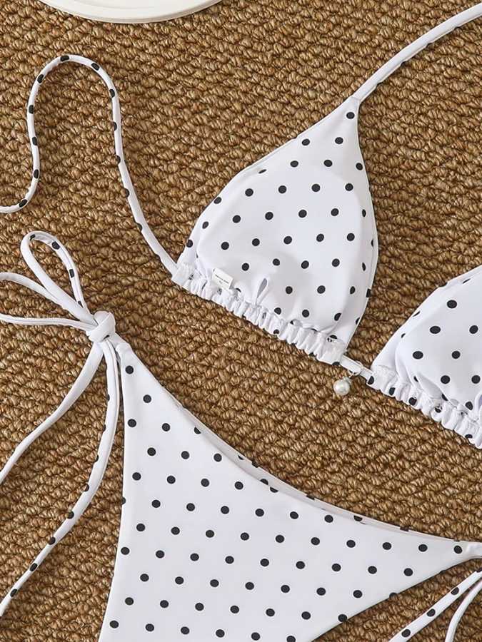 Фотография №3 товара Сексуальные микро-бикини с жемчужным принтом, купальник 2026, пляжная одежда для