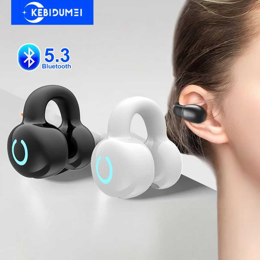 Bluetooth 5,3 наушники с зажимом для ушей TWS Беспроводная гарнитура HiFi стерео наушники с шумоподавлением для Xiaomi iPhone Samsung Портативное аудио и видео