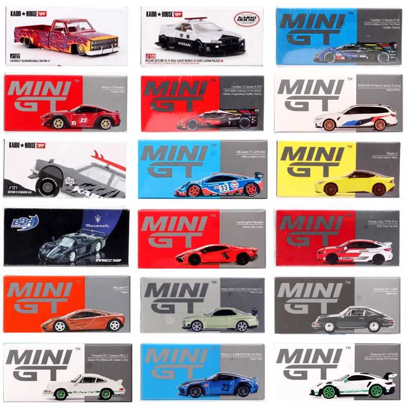 MiniGT масштаб 1/64 Nissan Skyline GTR Racing Z Honda Civic Cadillac V 911 GT3 McLaren Datsun 510, пикап, модель автомобиля, игрушка Играйте в транспортные средства и модели