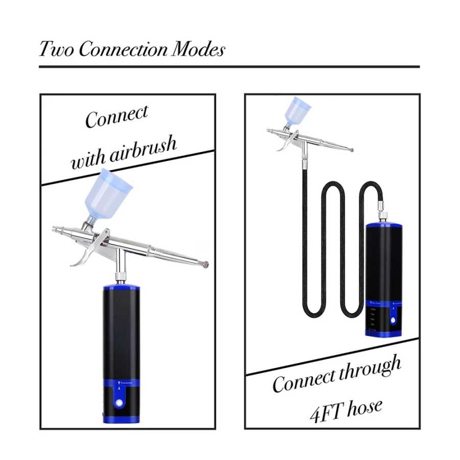 Фотография №4 товара Портативный ручной беспроводной аэрограф с компрессорным пистолетом, перезаряжаемая воздушная щетка,