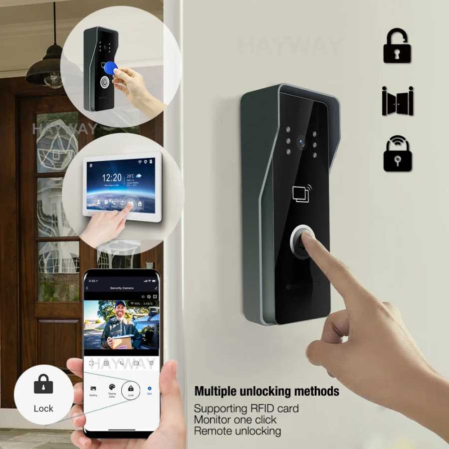 Фотография №1 товара Hayway 10 Tuya WiFI Smart 1080P Система видеодомофона с мобильным