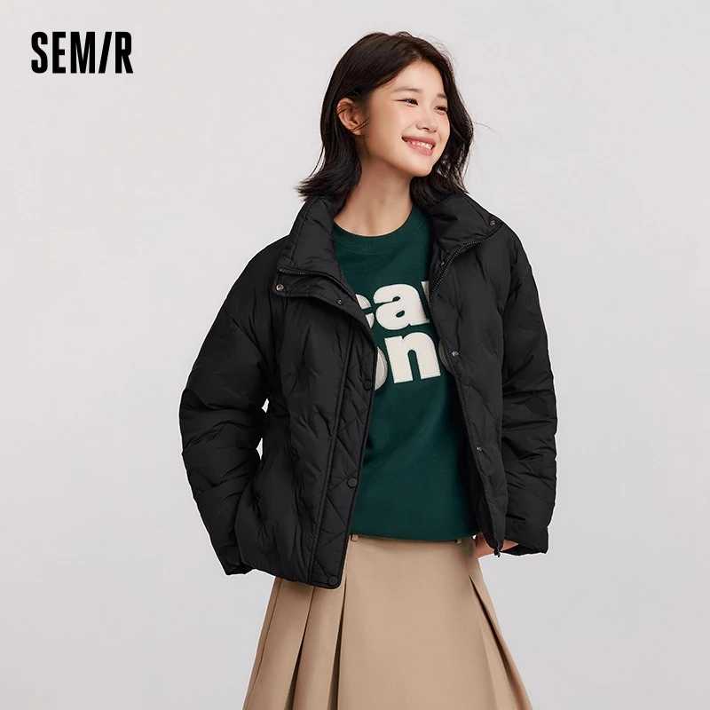 Фотография №2 товара Женская тонкая пуховая куртка Semir с узором «гусиная лапка», свободного