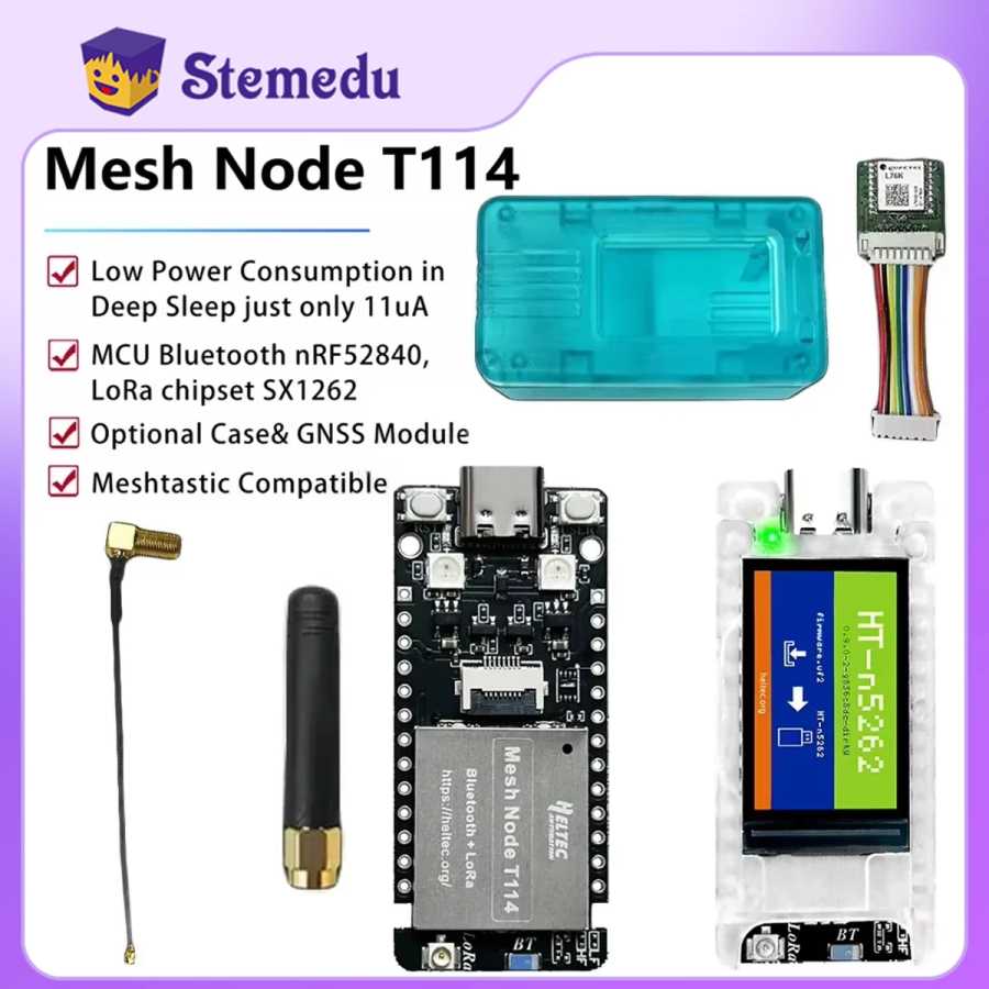 Heltec Mesh Node T114 LoRa + BLE 868 МГц 915 МГц nRF52840 SX1262 TFT-дисплей с низким энергопотреблением для Arduino Meshtastic Высокотехнологичные игрушки