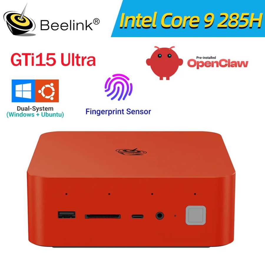 Мощный ИИ-ПК Beelink GTi14 GTi15 с Intel Ultra9 185H 285H, GTi13 i9 13900HK, 32 ГБ DDR5, 1 ТБ NVMe SSD, настольный мини-компьютер для игр Мини-ПК