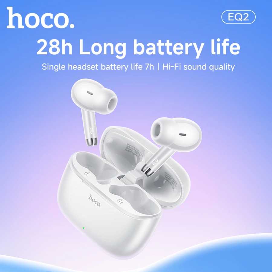 Беспроводные Bluetooth-наушники HOCO EQ2 5.3 с сенсорным управлением, стереозвуком, встроенным микрофоном, совместимые с устройствами для спорта Портативное аудио и видео