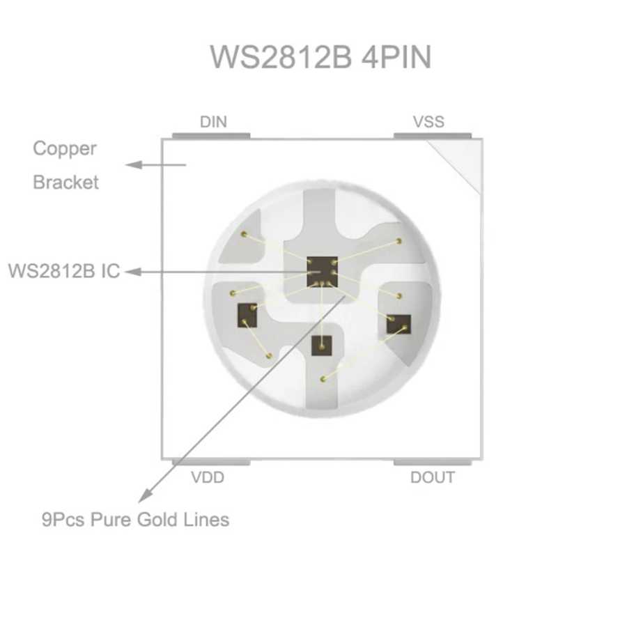 Фотография №3 товара 10-1000 шт. WS2812B WS2812 4-контактный RGB светодиодный чип 5050SMD WS2811