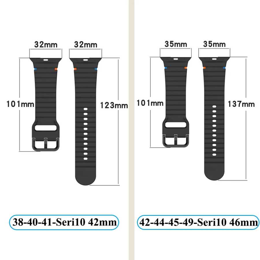 Фотография №3 товара Силиконовый ремешок для Apple Watch 44 мм, 49 мм, 40