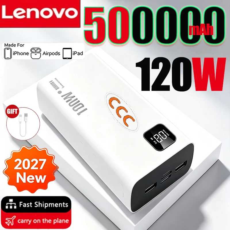 VIVO 500000 мАч Power Bank высокой емкости 120 Вт сверхбыстрая зарядка портативное зарядное устройство Powerbank для iPhone Samsung Huawei Аксессуары для мобильных телефонов