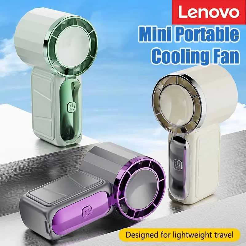 Портативный мини-вентилятор Lenovo с функцией охлаждения, перезаряжаемый, 5 скоростей, регулируемый, турбо-вентилятор для автомобиля, дома, улицы Техника для дома