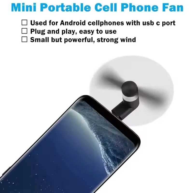 Фотография №1 товара 1 шт. портативный мини-USB-вентилятор для мобильного телефона Power Bank вентилятор