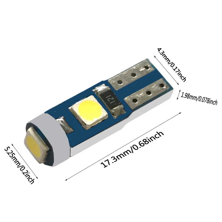 Фотография №2 товара 10 шт. Новые светодиодные лампы T5 W3W W1.2W Canbus PC74