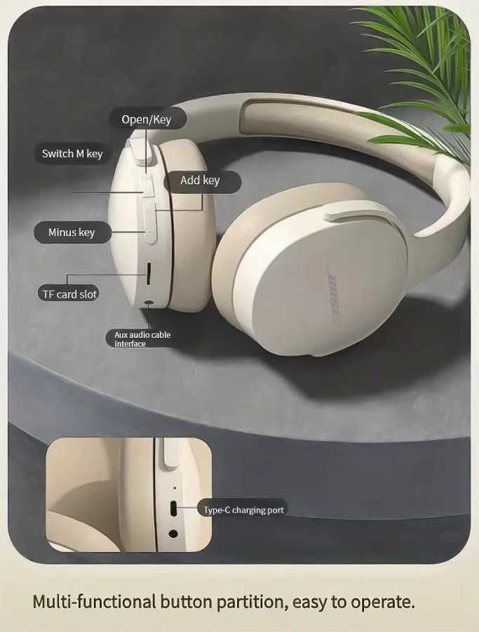Фотография №4 товара Наушники Bosebye P2961, беспроводные Bluetooth 5,3, оригинальные наушники, стерео HIFI,