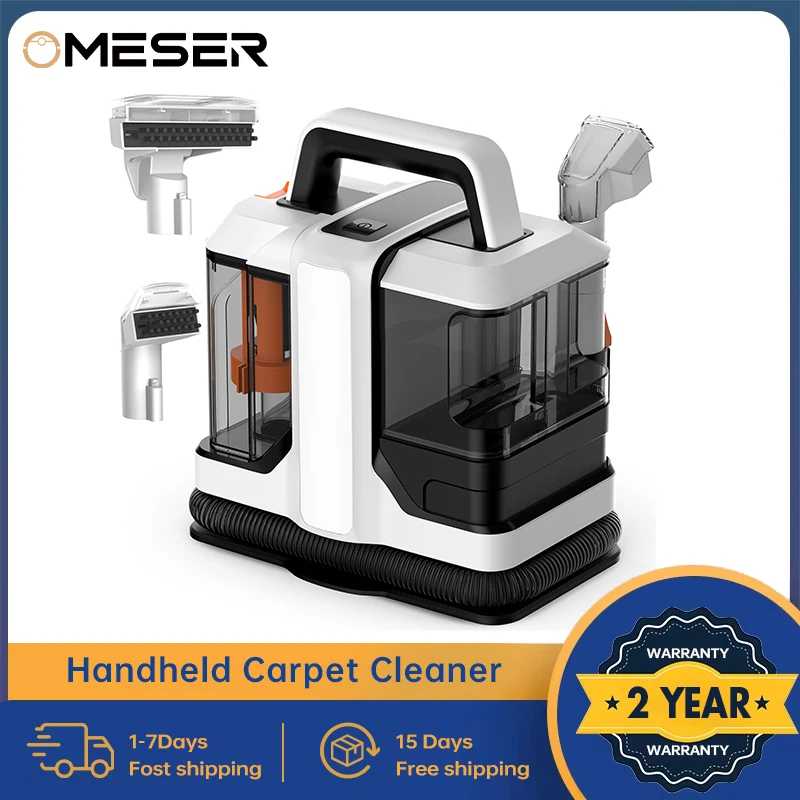 OMESER W05 Ручной очиститель ковров 750 Вт Ручной 15 кПа Проводная машина для очистки пятен Мокрая ткань Чистка ковров Дивана Портативный автомобиль для домашних животных Техника для уборки