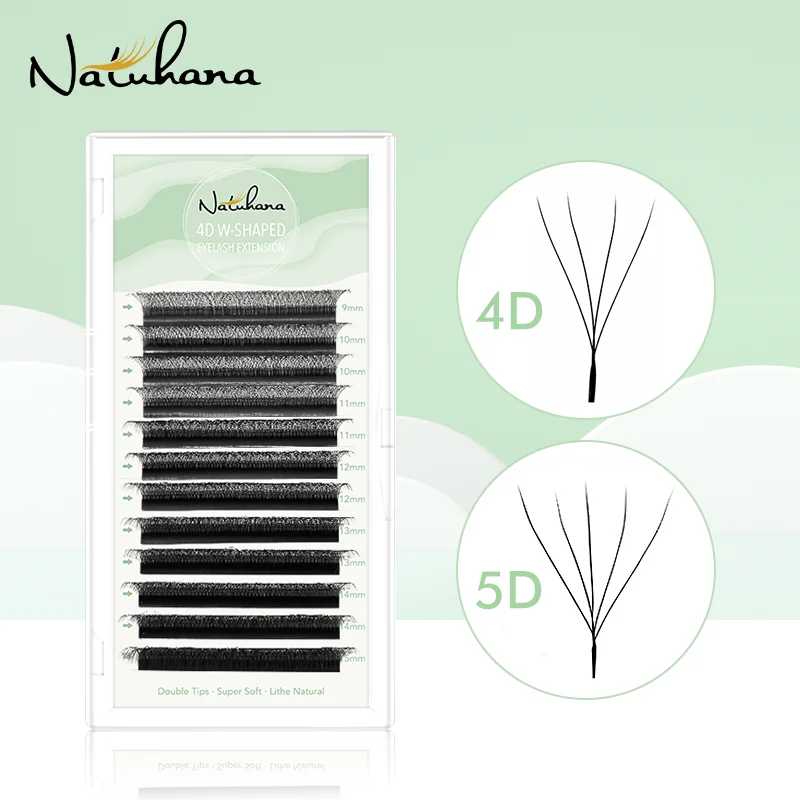 NATUHANA W-образные 4D 5D объемные ресницы для наращивания готовые объемные вееры W-образные ресницы натуральные мягкие накладные ресницы для макияжа Косметика