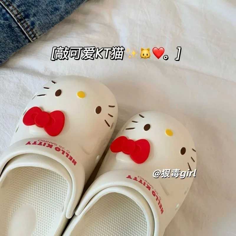 Фотография №1 товара Сандалии Hello Kitty с аниме-принтом Sanrio Kawaii, нескользящие летние тапочки