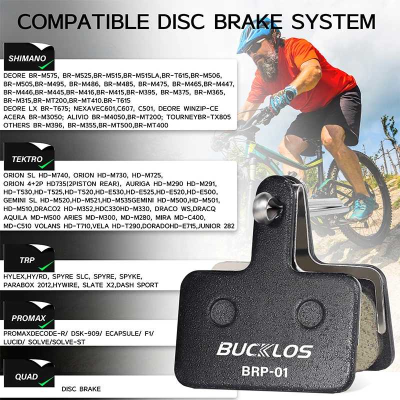 Фотография №1 товара BUCKLOS полимерная дисковая тормозная колодка для SHIMANO B01S, износостойкие гидравлические