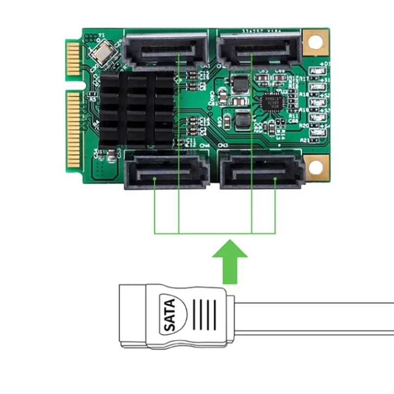 Фотография №5 товара Карта расширения Mini PCI-E к SATA3.0 Конвертер M.2 PCI-E 2.0