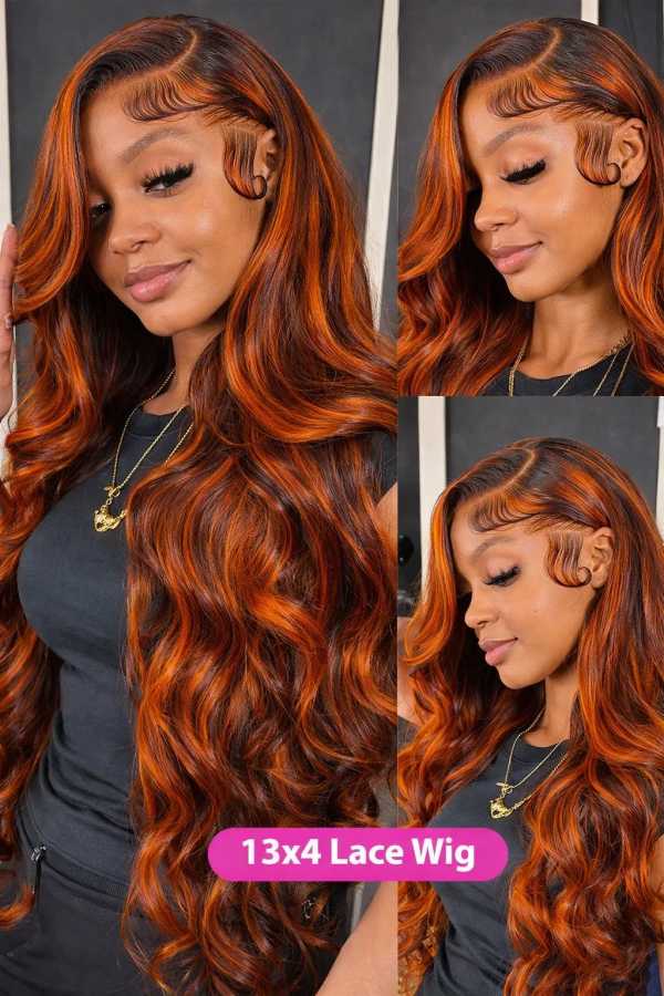 Фотография №2 товара Парик из натуральных волос 4/350 Highlight Ombre Body Wave, 13x6