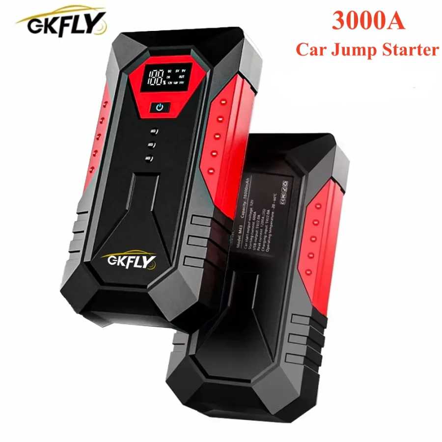 GKFLY 3000A 4000A Портативный автомобильный стартер 59,2 Втч Power Bank Автомобильное зарядное устройство 12 В Пусковое устройство Бензиновый дизельный автомобильный усилитель Автоэлектроника