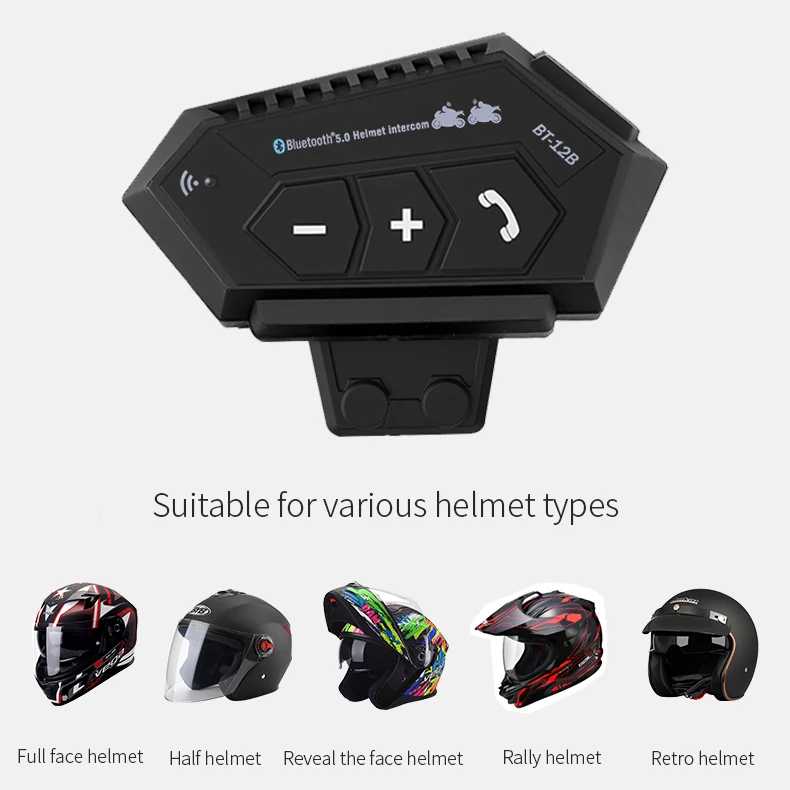 Фотография №4 товара Гарнитура для мотоциклетного шлема, Bluetooth наушники, беспроводная громкая связь, микрофонные