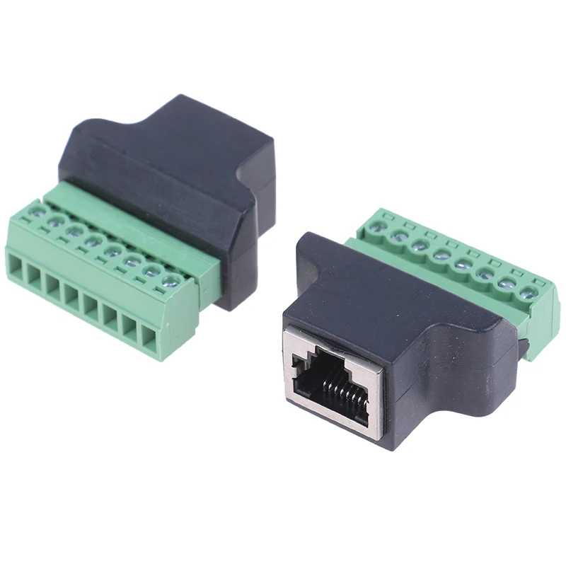 Фотография №2 товара 1 шт. RJ45 к винтовой клеммной колодке 8p разъем Ethernet