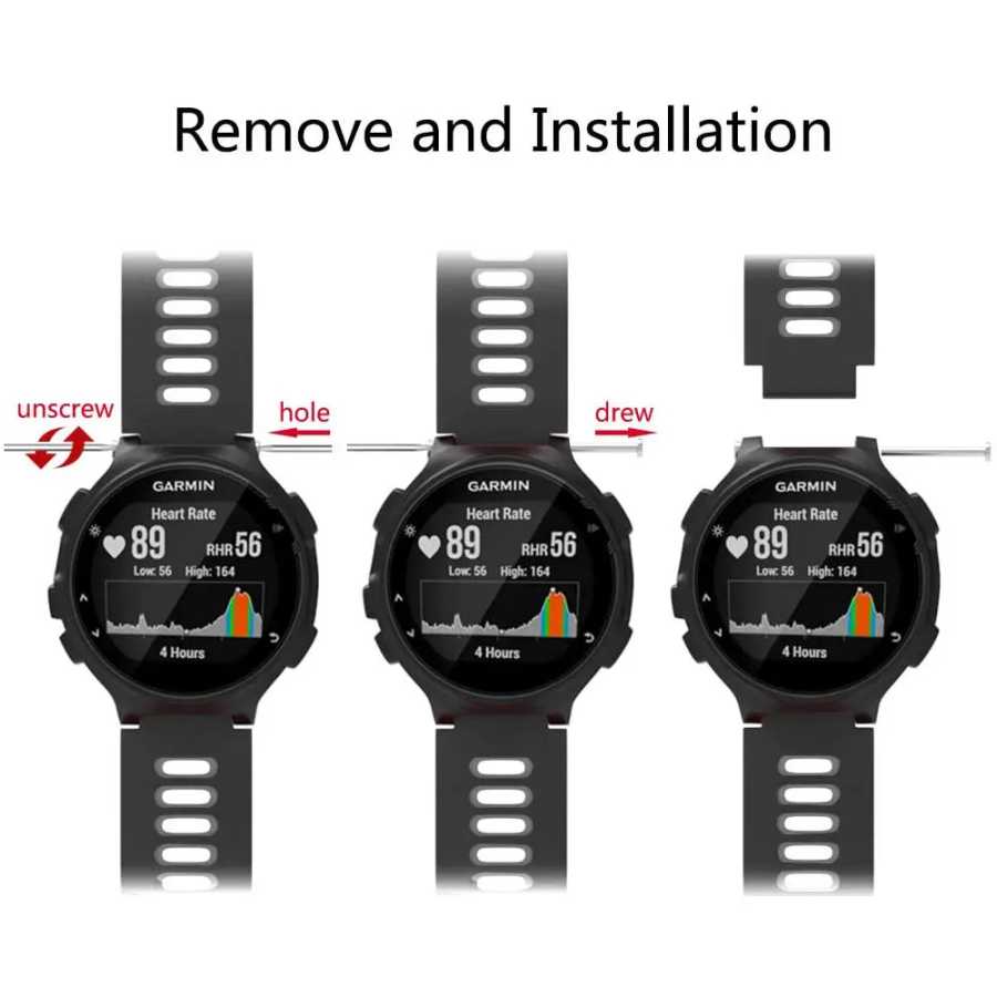 Фотография №3 товара Ремешок для часов Garmin Forerunner 735XT, силиконовый браслет для умных
