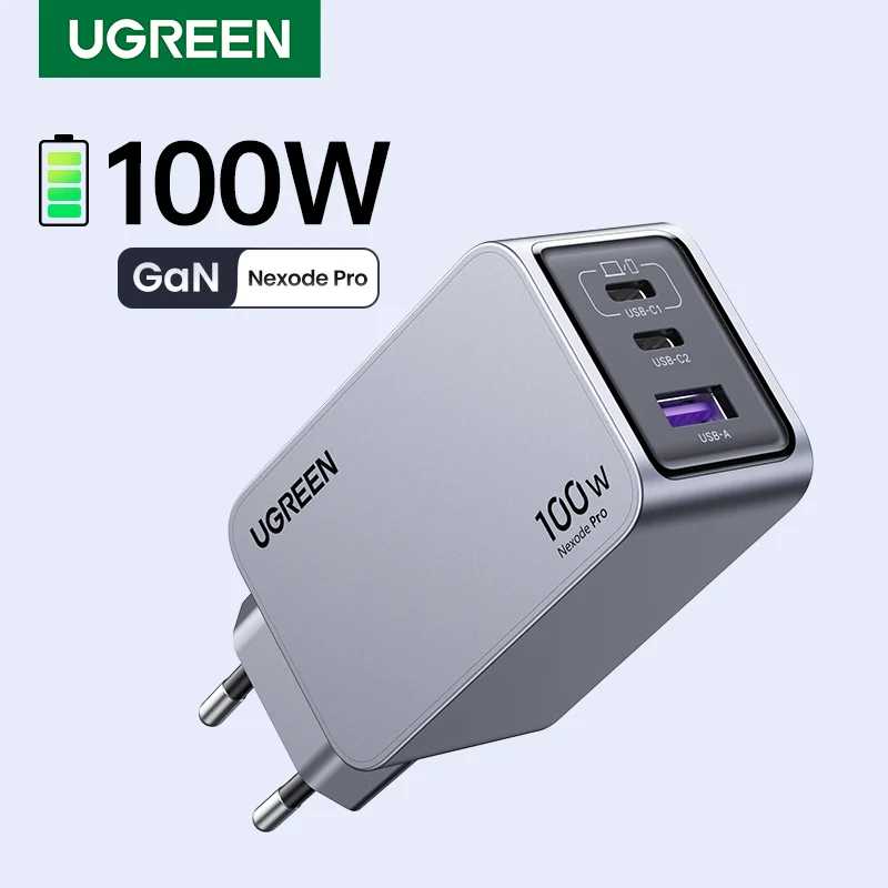 Зарядное устройство UGREEN, 100 Вт, USB C, QC4.0 3,0, быстрая зарядка для Macbook, ноутбука, планшета, PD, быстрая зарядка для iPhone 15 14 13 Pro Аксессуары для мобильных телефонов