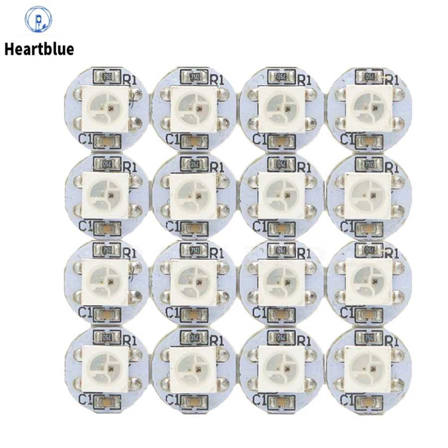 10-1000 шт. WS2812B 4-контактный светодиодный чип RGB 5050 SMD с микросхемой WS2811 доступен в черной или белой печатной плате с радиатором, DC5V Indi 