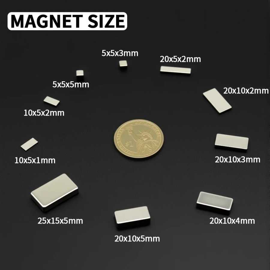 Фотография №2 товара 20x10x2 мм 20x10x3 мм Блок сверхсильный магнит Мощные неодимовые магниты