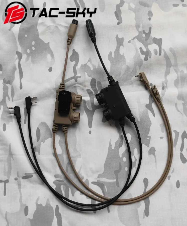 TSTAC-SKY Тактический адаптер RAC PTT с двойной связью, совместимый с разъемом KENWOOD, домофоном и тактической гарнитурой для страйкбола, спорта Аварийные средства безопасности