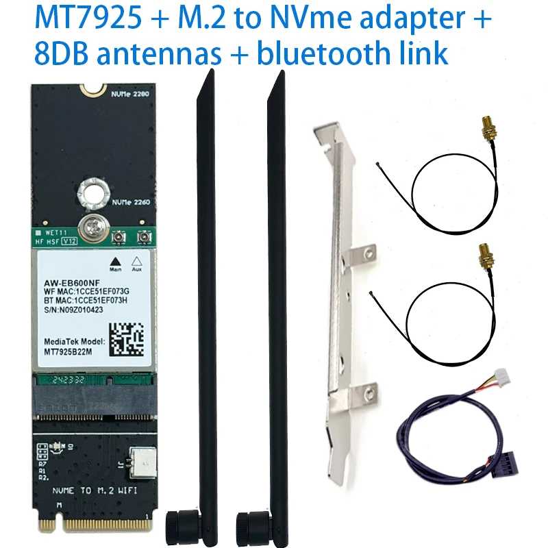 Фотография №5 товара WDXUN для MT7925: Сетевая карта WiFi 7, Bluetooth 5.3, беспроводной