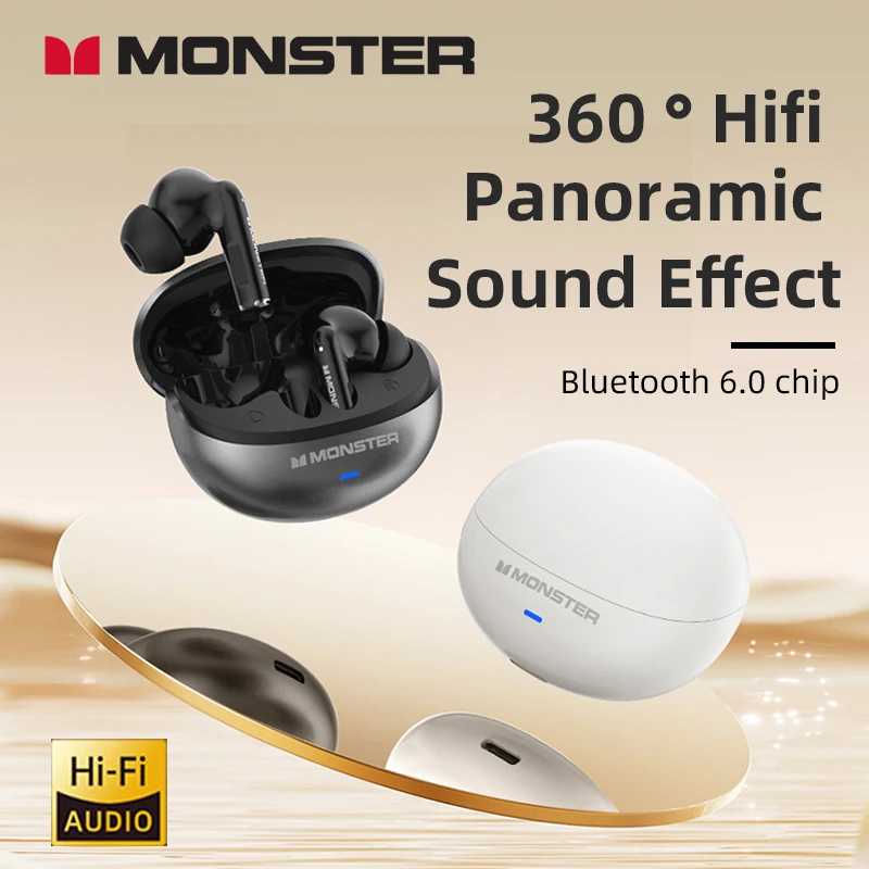 Фотография №1 товара Игровые наушники Monster MQT39, беспроводные наушники Bluetooth 6.0 с низкой