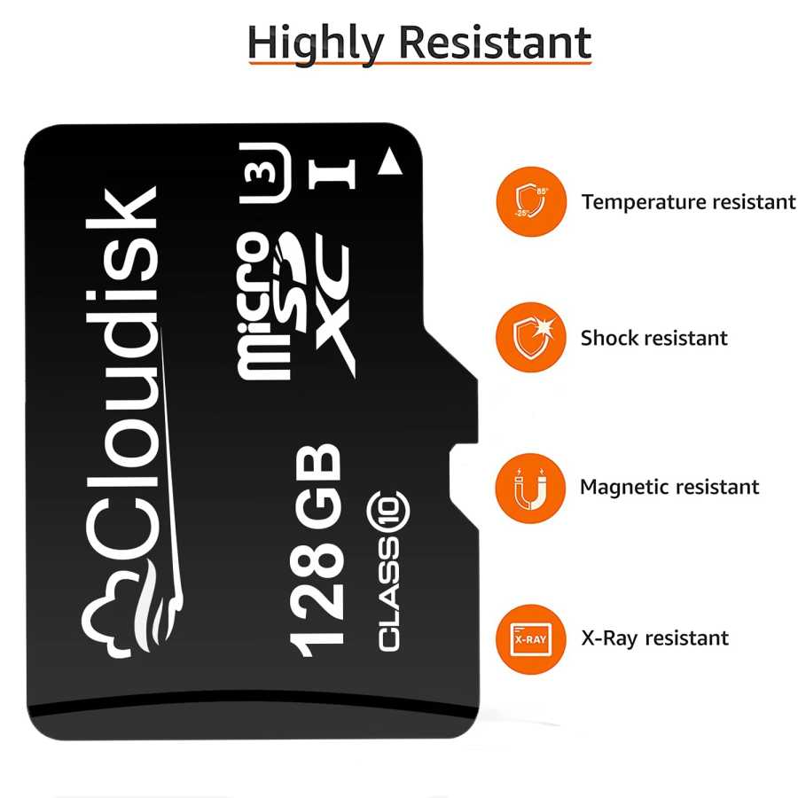 Фотография №3 товара Карта памяти Cloudisk Micro SD U3 128 ГБ, 64 ГБ,