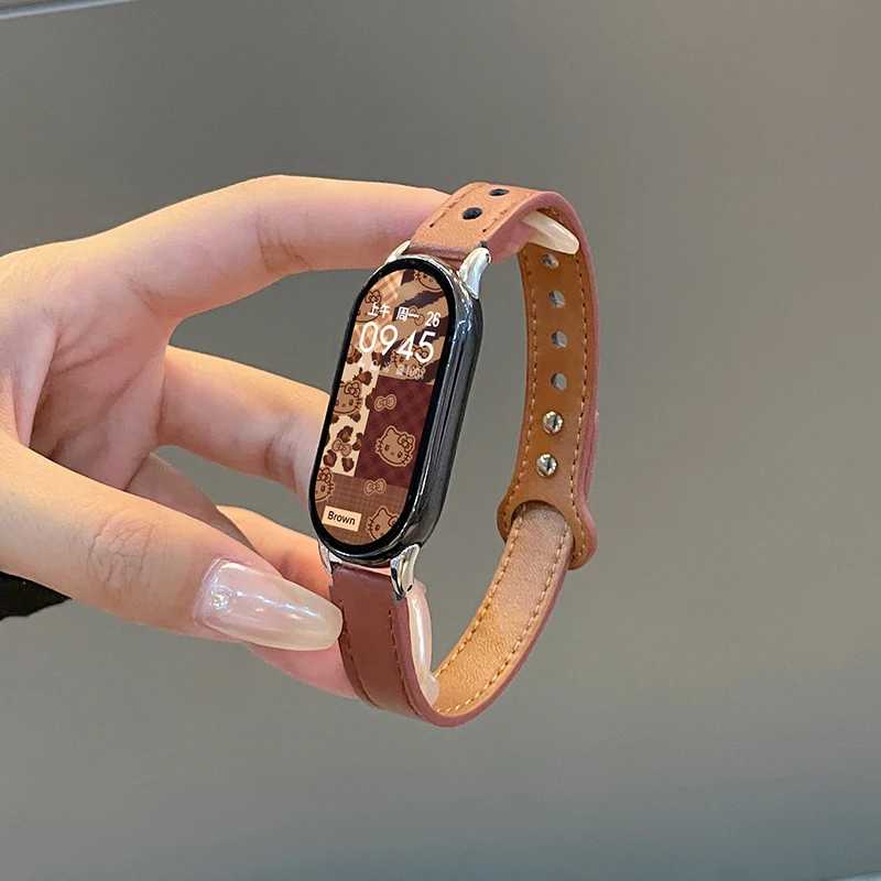 Фотография №3 товара Кожаный ремешок для mi Band 10/9/8 miband, аксессуары для часов,