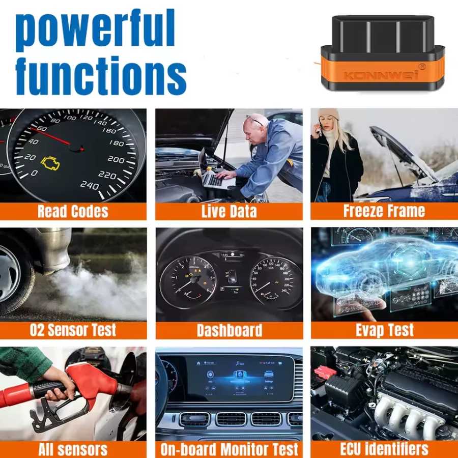 Фотография №1 товара Новый KONNWEI KW901 ELM327 V1.5 Bluetooth5.0, автомобильный сканер OBD2, Android/IOS,