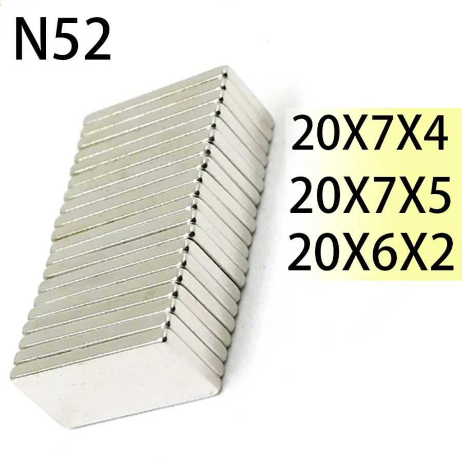 Магниты N52 20x6x2, 20x9x5, 20x10x2, 20x10x5, 25x5x4: Блочные магниты для холодильников, DIY-проектов, скутеров, мотоциклов, электровелосипедов, рекламных щитов Крепеж и скобяные изделия