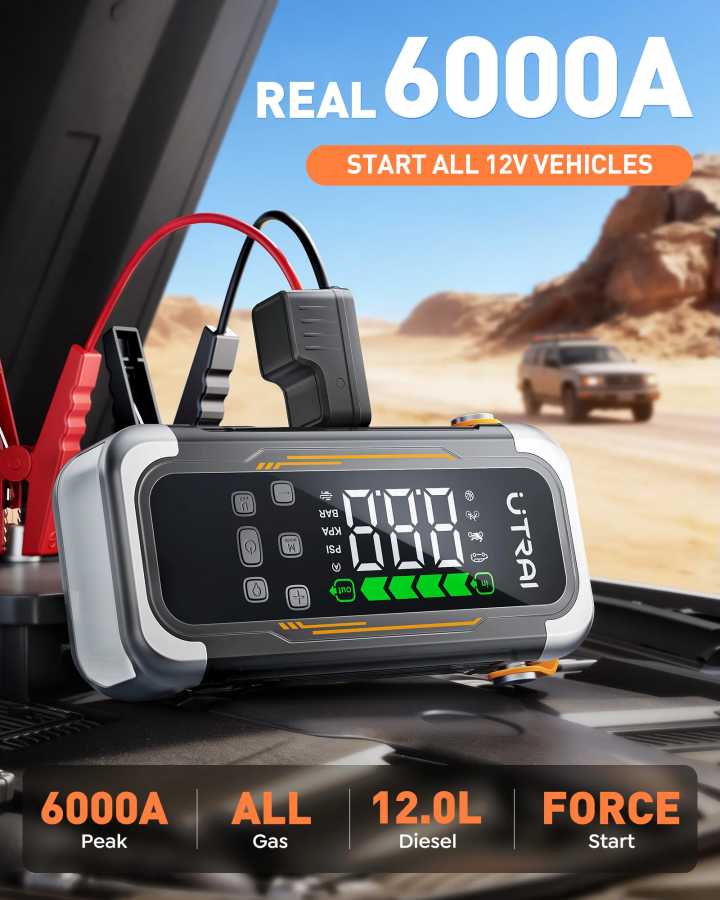 Фотография №1 товара UTRAI 5 в 1 6000A Автомобильный стартер 150PSI Воздушный насос