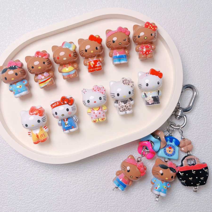 5 шт. акриловых брелоков Hello Kitty в виде милых мультяшных кошек для мобильных телефонов, ручек, ключей, сумок, украшений, аксессуаров для рукоделия Игры и головоломки