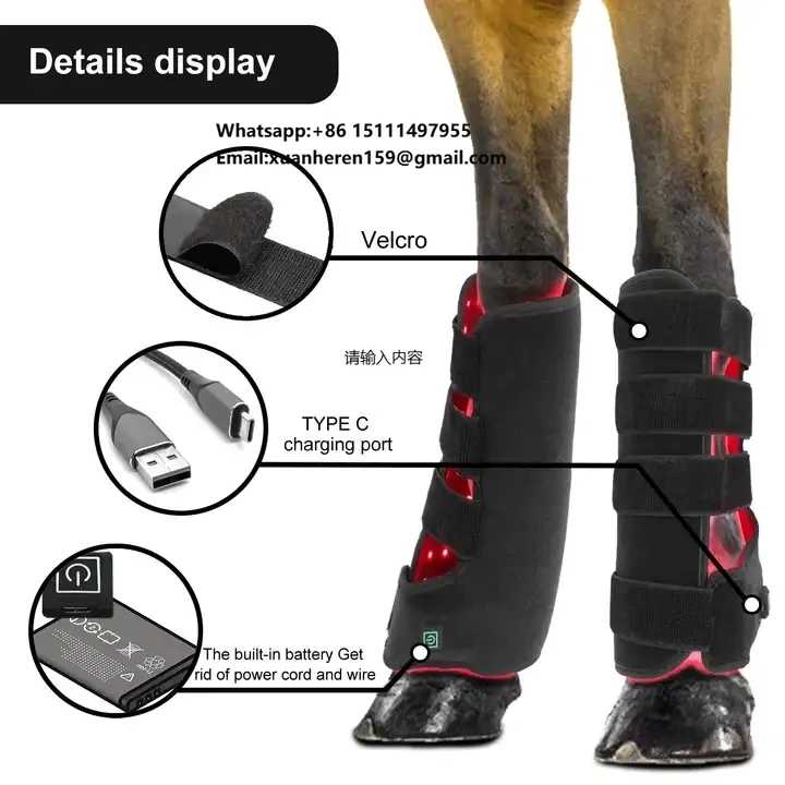 Светодиодная терапевтическая накладка для лошадей (Horseware Equine Boot) для восстановления после травм, с полной красной светотерапией Верховая езда