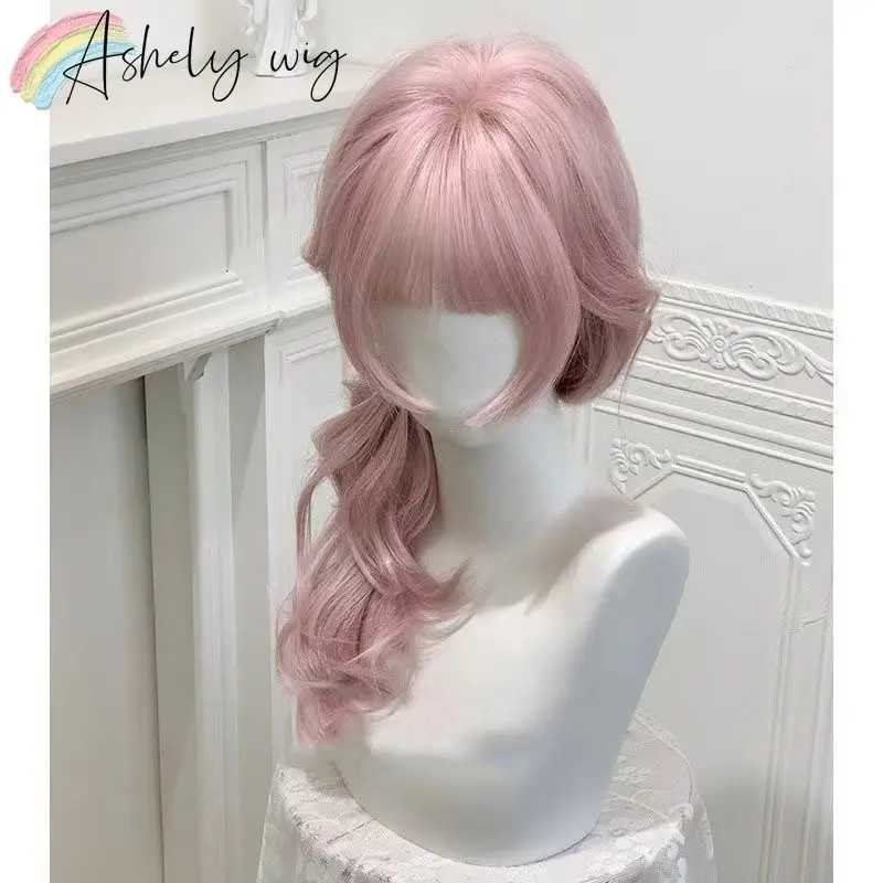 Фотография №4 товара Парик Ashely для женщин, новый длинный волнистый парик с челкой,