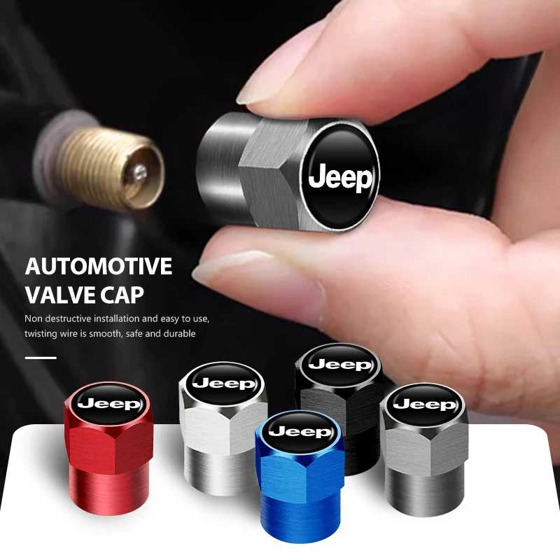 Для Jeep 4 шт., крышка клапана для колес автомобиля, защитная крышка, автоаксессуары Cherokee Wrangler JK Gladiator Compass Renegade Patriot Аксессуары для салона